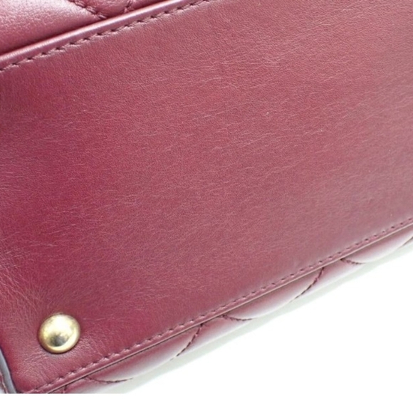 Chanel Burgundy Quilted Leather Shoulder Bag Authentic Classic - Picture 6 of 16